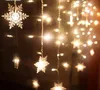 4M 100led 18Pcs Snowflake LED Curtain String Lights Lamp Garden Christmas Wedding Party Ceiling Decoration lights AC110V/220V