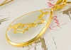 Gold eingelegte Jade weiße Wassertropfen Elster auf Mei (Talisman) Halskette Anhänger (lächelt)