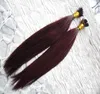 Cabelo Reto brasileiro 99J Vinho Tinto 100g Não remy Vara / Plana I-Tip Extensões de Cabelo cápsula extensões de cabelo de fusão de queratina