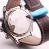 DHgate selecionado fornecedor relógios seawolf man chrono mostrador branco cinto de couro marrom relógio de quartzo relógio da bateria dos homens se vestem relógios