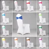 Spandex Lycra Wedding Chair Sash Bands Party Birthday Elastic Buckle Sashes Decoration Multi Colors