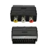 Freeshipping 20 Pins SCART Male Plug To 3 RCA Female AV TV Audio Video Adaptor Converter IN