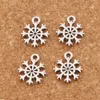 Petits pendentifs à breloques flocon de neige, 400 pièces/lot, bijoux tibétains en argent, DIY, idéal pour bracelet, collier, boucles d'oreilles, L734 11x13.2mm