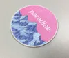 Fresh Brush Mountain Cute Pink Paradise Iron on Patches Cartoon Custom Embroidery Patches 3 INCH Free Shipping