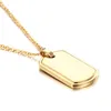 Brand New Charming Design Stainless Steel huge Dog tag Army Card Pendant Men women's Gifts Necklace 24'' Gold