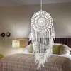Handmade Lace Dream Catcher Circular With Feathers Hanging Decoration Ornament Craft Gift Crocheted White Dreamcatcher Wind Chimes7693741