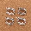 Vampire Fangs Teeth Charms Pendants 300pcs lot 17 5x12 3mm Antique Silver Jewelry DIY L165 LZsilver303s