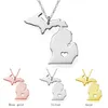 Michigan Map Stainless Steel Pendant Necklace with Love Heart USA State MI Geography Map Necklaces Jewelry for Women and Men