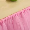 Wedding Birthday Party Table Tulle Tutu Spódnica 2017 Custom Made 91.5 * 80 cm Moda Home Decor Stół Spódnica Wakacyjna Festiwal Party Tablecloth