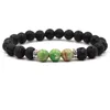 Bracciale Chakra in pietra lavica nera oro argento moda Bracciale diffusore olio essenziale aromaterapia per donna uomo