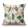 Moda Flamingo Poduszka Pokrywa Tropikalna Jungle Rzut Poszewka na Poszewka na Sofa Szezlong Rainforest Roślina Capa de Almofada 45cm Cojeines