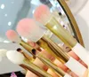 Dropshipping LES MERVEILLEUSES LADUREE Makeup 4pcs BRUSH SET with bag eyeshadow powder foundation eyebrow christmas Gift