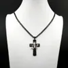 Free ship black silver ICP Jewelry Punk Stainless Steel Large cross with Hatchetman Juggalette Pendant with 5mm 24 inch curb chain Necklace