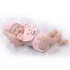 MINI 28CM Full Vinyl Reborn Baby Doll Silicone Lifelike For Kids Brown Eyes Xmas Gift