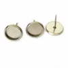 BoYuTe 100Pcs Round 8MM 10MM 12MM 14MM Cabochon Base Setting Stainless Steel Stud Earring Blank Tray Diy Jewelry Making