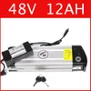 48 V 12AH elektrische fiets lithium batterij Zilver vis batterij 54.6 V lithium ion accu + lader + BMS, gratis douanerechten