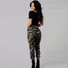 Camouflage imprimé pantalon grande taille S-3XL automne armée Cargo pantalon femmes pantalon taille élastique pantalon