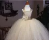 Vintage Koronki Rustykalne Szampana Dziewczyna Korowody Suknie Spaghetti Paski Puszyste Tulle Balowa Suknia Kwiat Dziewczyna Dzieci / Dzieci Dress Na Wedding