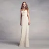 2021 NOUVEAU! Robe de demoiselle d'honneur en crêpe à dos bénitier avec dos illusion VW360347 robes formelles de soirée de mariage