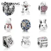 Dorapang 2017 Ny sommar autentisk 925 Sterling Silver Beads Red Green Blue CZ Passar Snake Chain Armband Halsband Charms För Kvinnor Present