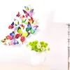 Nieuwe Mooie Vlinder Koelkast Stick 3D Stickers 3D Butterflies PVC Verwijderbare Muurstickers Butterflys Bruiloft Room Decoratie I038