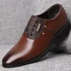 Estilo Britânico Genuine Couro Homens Oxfords Lace-Up Business Homens Sapatos De Casamento Sapatos Homens Dress Sapatos