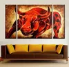 Handmålad stridande röd arg upphetsad Running Bull Canvas Oilmålning Bullfighting Wall Art Home Decoration Unframed1038880