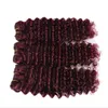 En kaliteli fabrika bordo saç uzantıları derin dalga 100g 3pcslot brezilya perulu 99J insan saçı örgü kırmızı şarap rengi 6340952