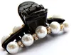 Filles élégantes pince à cheveux noir cristal perle accessoires de cheveux en plastique nouveau # T701