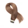 Brasilianska Raktejp i hårförlängningar Virgin Hair 20pcs Pu Skin Weft Obehandlat Human Hair Weaves