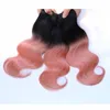 Peruaanse Body Wave Ombre Hair Extensions 8A Rose Gold Weave 3 Stks Peerless Virgin Hair Pelucas Beste kwaliteit Rose Gold Menselijk Haarbundels