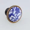 96mm Blue Wave Handle White Porcelain Fashion Furniture Lida