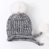 Gorro de gorra de punto de invierno para mujeres mezclas de lana suave y cálida calavera con flapas encantadoras gorro gorro con terciopelo gh-254226o