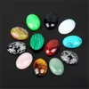 Partihandel Lot 10st slumpmässig 18 * 25 mm blandad ädelsten gul brun tigerögonpärlor oval flatback cabochon för unisex-vuxna smycken gör