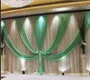 Toprated 3x6m white and gold wedding backdrop curtain with swag wedding drapes wedding stage backdrop 8688240