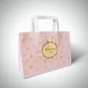 300pcs 29x11.5x13cm flowers vest handles cookie packaging paper bags gift hand bags Supermarket grocery cakes shopping Bag
