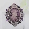 Charm Brooches Classic Vintage Style Retro Cameo Beauty Queen Head Brooch Free shipping