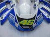 Ricambi moto aftermarket Kit carenatura per Yamaha YZF R6 98 99 00 01 02 set carenature blu bianco YZFR6 1998-2002 OT10