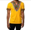 Maschile Dashiki Vintage T-shirt 2017 Cotton Bohemia Retro Tops Uomo T-shirt con stampa africana T-shirt tradizionali etniche Plus Size