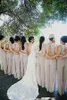 Новый Специальный Средства Дрюки Bluids Bridesmaids Шифон Брюки Костюмы Подружки Подружка невесты Платье свадебные Гостевые Брюки Костюмы Сексуальная Открыть Назад Вырезать