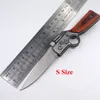 Cool AK47 Folding Gun Knife 440 Steel Blade Wood Handle Pocket EDC Tools Tactical Camping Outdoors Survival Knives With LED Light
