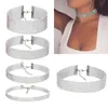 Gargantillas de diamantes de imitación de cristal completo de moda barata para mujer, joyería de plata, collar llamativo de diamantes de colores