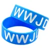 1PC What Would Jesus Do Silicone Wristband 1 Inch Wide Blue Fashion Jewelry for Religious Faith Gift