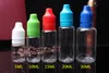 1000 Uds., 5ml, 10ml, 15ml, 20ml, 30ml, botellas de plástico PET transparentes para gotas para los ojos, botellas cuentagotas vacías con tapas a prueba de manipulaciones coloridas a prueba de niños