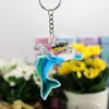 Dolphins floating bag pendant oil leak cartoon small gift creative key ring key ring aquarium gift KR349 Keychains mix order 20 pieces a lot