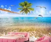 Пользовательские papel de parede 3d природные фрески море кокосовое дерево любовь Дельфин пастырское стиль 3D нетканые гостиная диван фон