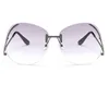 Modne vintage okrągłe obręczy bezkształcone okulary przeciwsłoneczne Kobiety marka projektantów okularów przeciwsłonecznych metalowa rama gradient odcieni Uv400 8203396