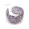 Acrylic Bangle Fashion Mixed Color Leopard Tryckd Öppnad bred Bangle för marknadsföring Partihandel 24st / Lot Fri frakt