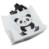 Sac en plastique de Shopping blanc avec Carton imprimé Panda, 25 pièces, avec poignée pour cadeau en tissu, pochette à la mode 4612053