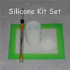 1Set Silicone Wax Kit Set med silikonkuddar Mat 26 ml Barrel Drum Jar Silicon Oil Drum Containers Dabber Tool for Dry Herb Jars195R